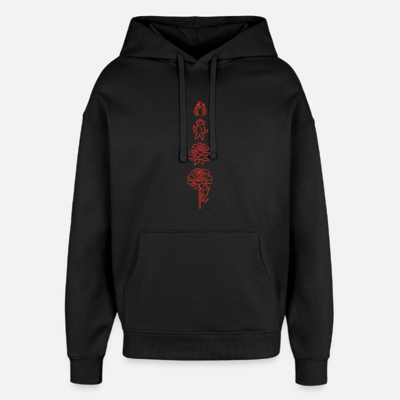 Blüte einer roten Blume - Oversized Unisex Hoodie von Stanley/Stella - Schwarz