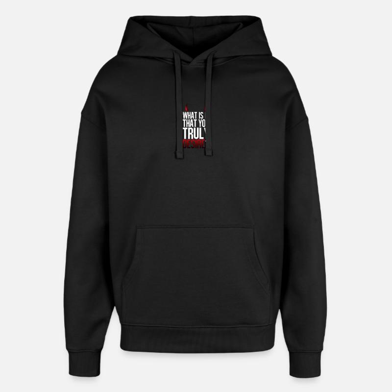 Truly Desire Question Tee - Oversized Unisex Hoodie by Stanley/Stella - black