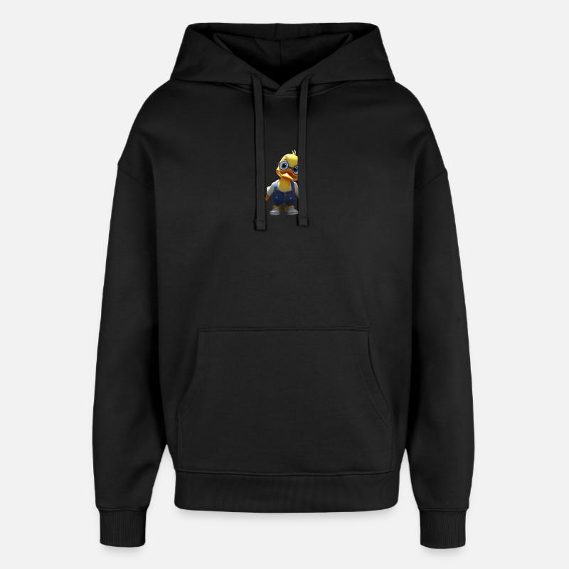Lunettes Duck en Salopette en Denim - Sweat à capuche unisexe Stanley/Stella Oversized - noir
