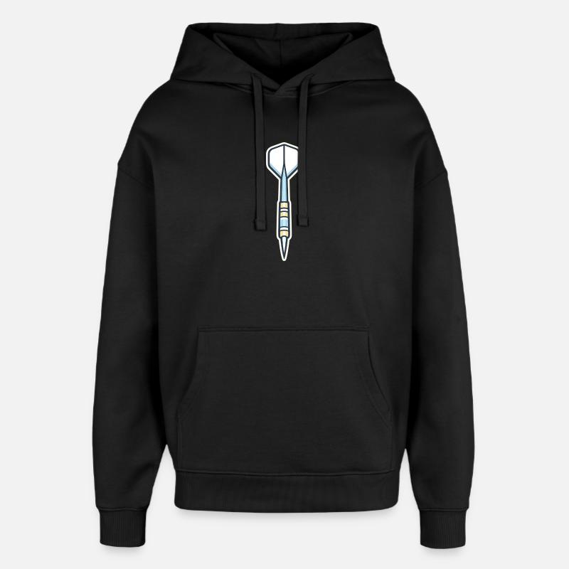 Blue Spear Shield Graphic - Oversized Unisex Hoodie by Stanley/Stella - black
