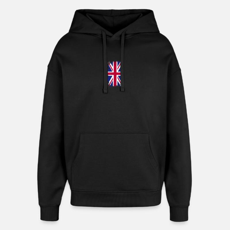 Éclaboussure de l’Union Jack Grunge - Sweat à capuche unisexe Stanley/Stella Oversized - noir
