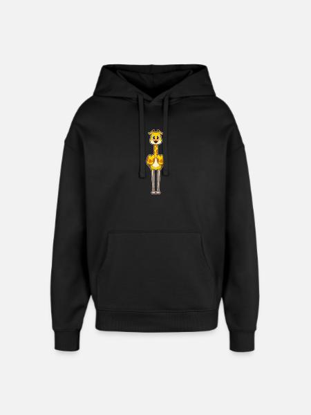 Giraffe Flamingo - Oversized Unisex Hoodie by Stanley/Stella - black