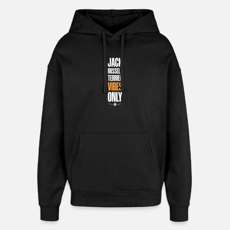 Jack Russell Terrier Vibes - Sweat à capuche unisexe Stanley/Stella Oversized - noir