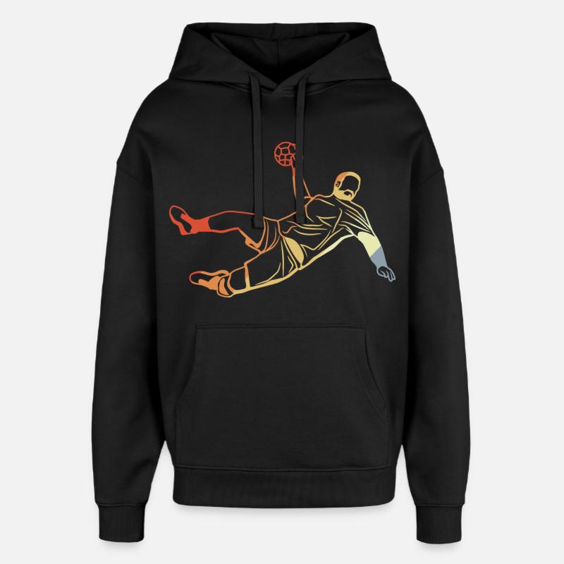 Joueur de handball rétro - Sweat à capuche unisexe Stanley/Stella Oversized - noir