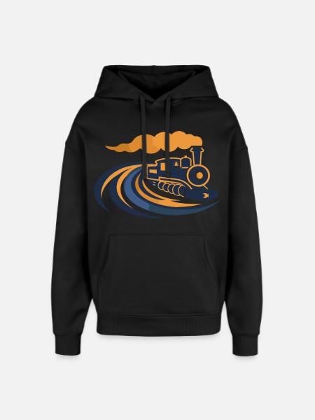 Lokomotive 90er Look - Oversized Unisex Hoodie von Stanley/Stella - Schwarz