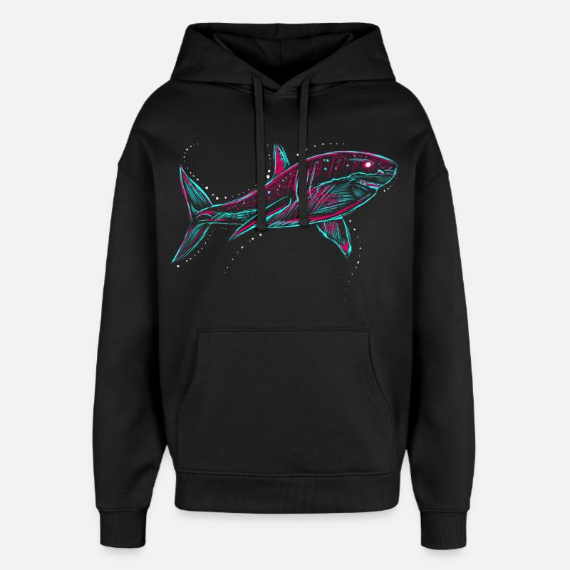 Neo Shark - Sweat à capuche unisexe Stanley/Stella Oversized - noir