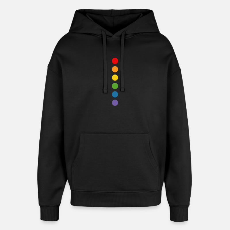 Rondes arc-en-ciel - Sweat à capuche unisexe Stanley/Stella Oversized - noir