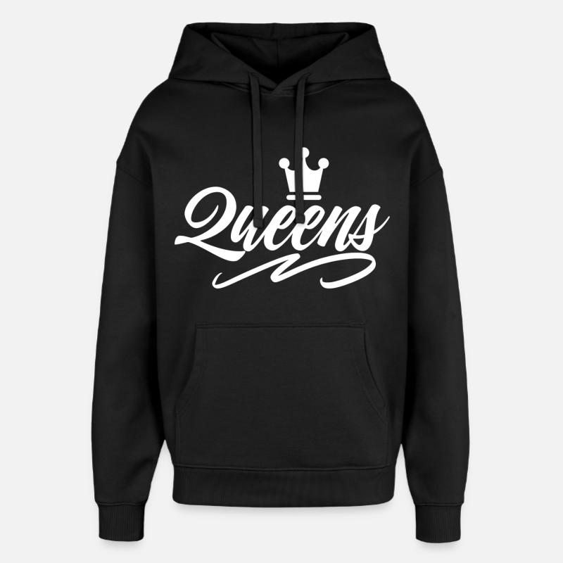 Queens - Sweat à capuche unisexe Stanley/Stella Oversized - noir
