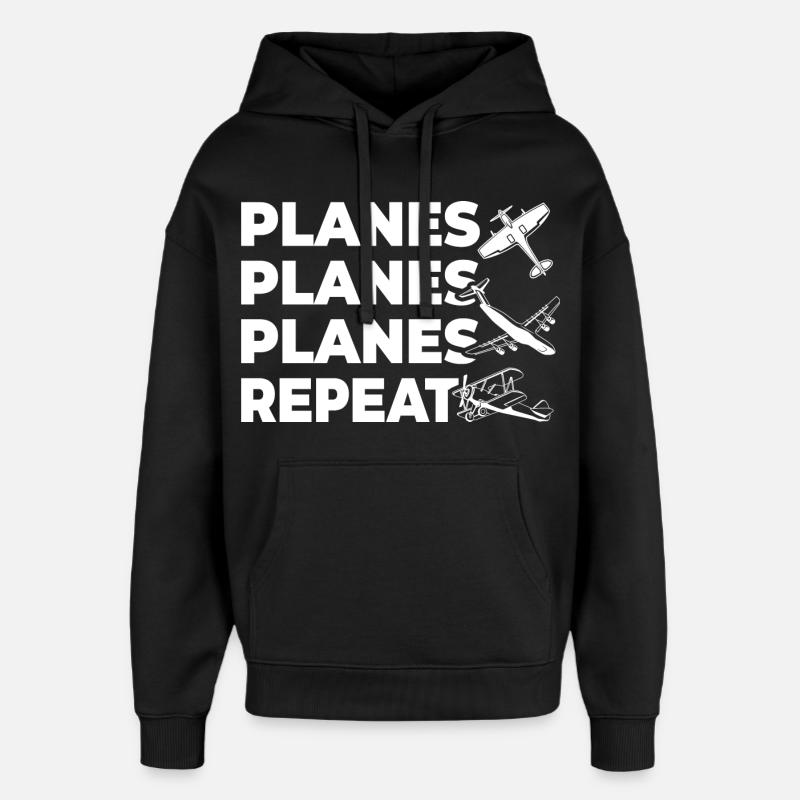 Avions - Sweat à capuche unisexe Stanley/Stella Oversized - noir