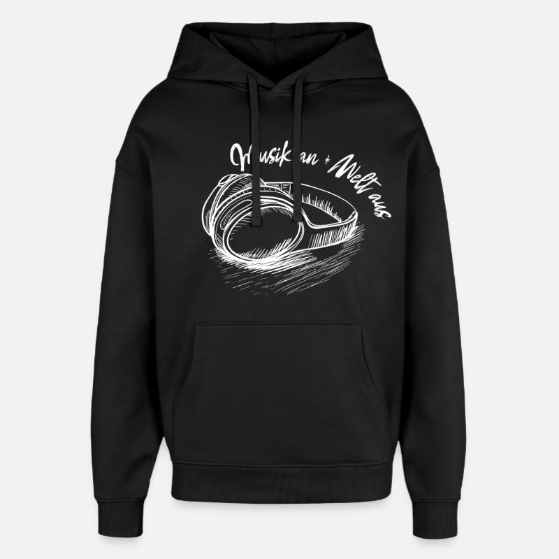 Casque : Musique activée - Monde éteint - Sweat à capuche unisexe Stanley/Stella Oversized - noir