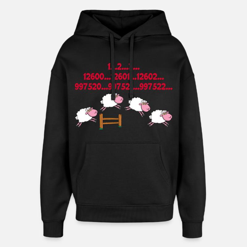 Compter les moutons - Sweat à capuche unisexe Stanley/Stella Oversized - noir