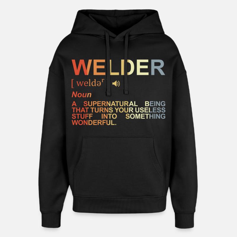 Dictionnaire des soudeurs - Sweat à capuche unisexe Stanley/Stella Oversized - noir
