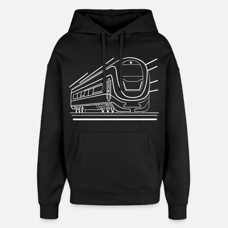Train Comic Look - Oversized Unisex Hoodie by Stanley/Stella - black