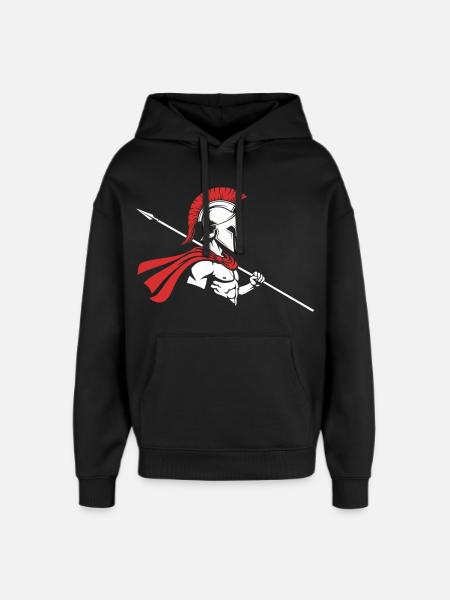 Spartan Profile Spear Logo Maskottchen Krieger - Oversized Unisex Hoodie von Stanley/Stella - Schwarz