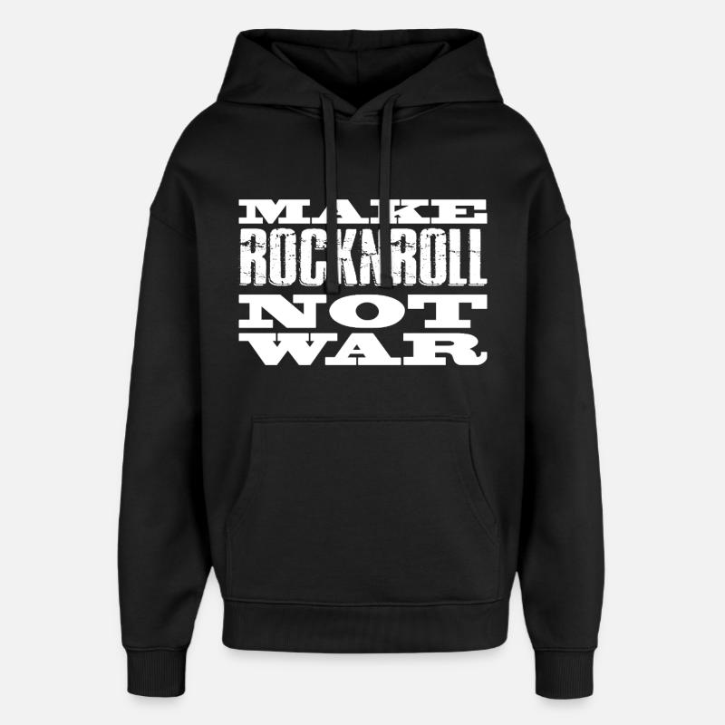 RocknRoll au lieu de guerre - Sweat à capuche unisexe Stanley/Stella Oversized - noir