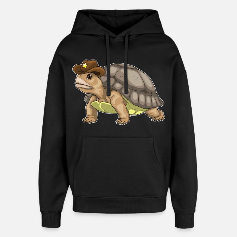 Turtle Sheriff Sheriff's Hat - Oversized Unisex Hoodie by Stanley/Stella - black