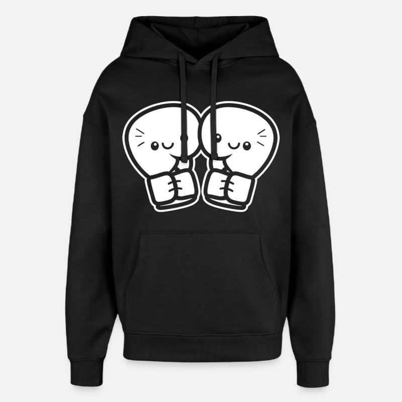 Gants de boxe drôles - Sweat à capuche unisexe Stanley/Stella Oversized - noir