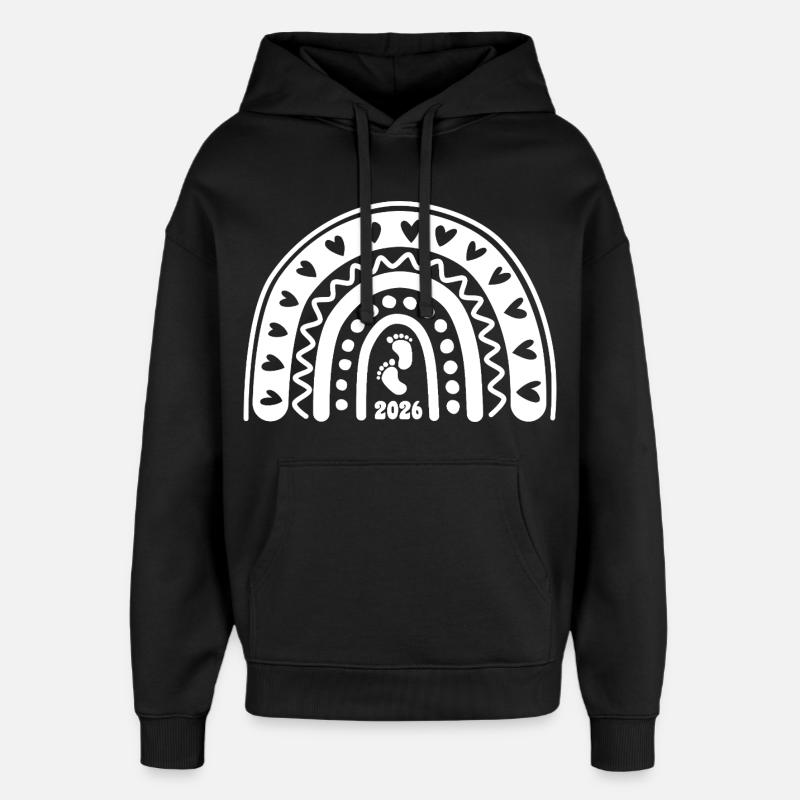 Quand l’amour devient vie - Bébé 2026 - Sweat à capuche unisexe Stanley/Stella Oversized - noir