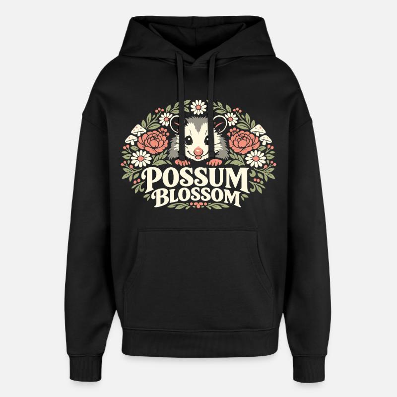 Fleur d’opossum - Sweat à capuche unisexe Stanley/Stella Oversized - noir