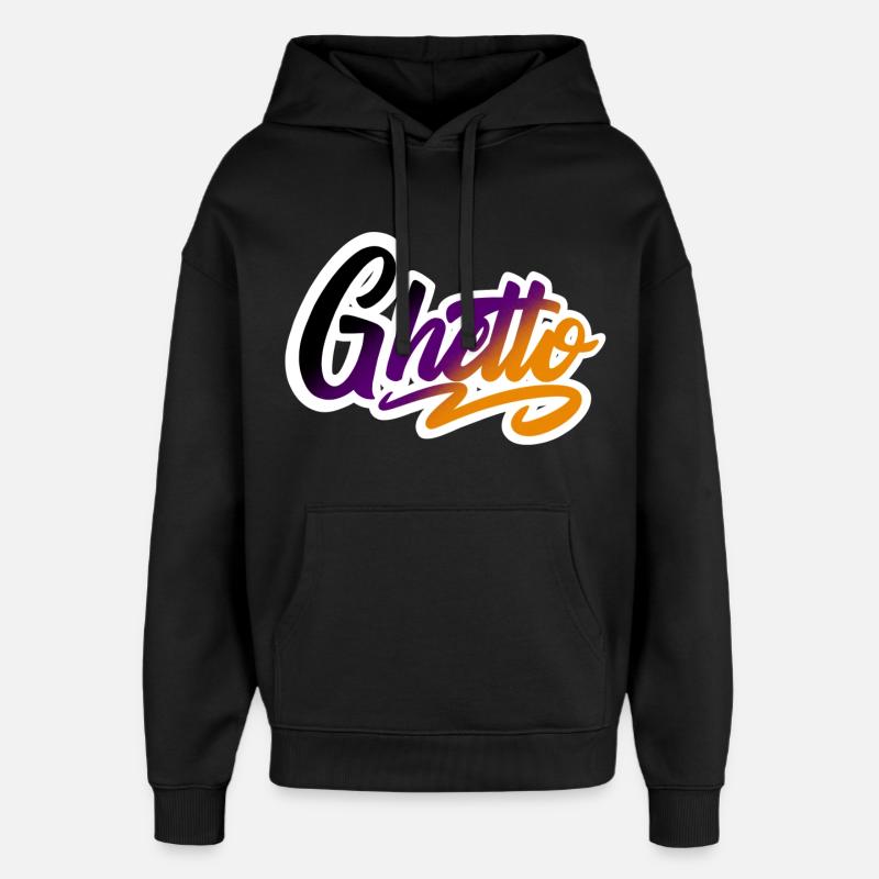 Ghetto - Oversized Unisex Hoodie von Stanley/Stella - Schwarz