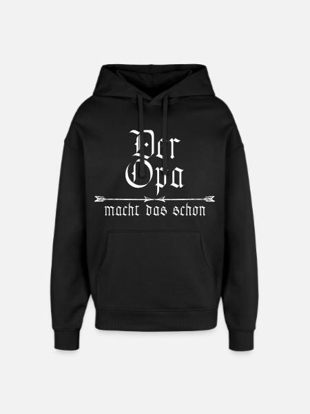 grandpa is already doing it - Oversized Unisex Hoodie by Stanley/Stella - black