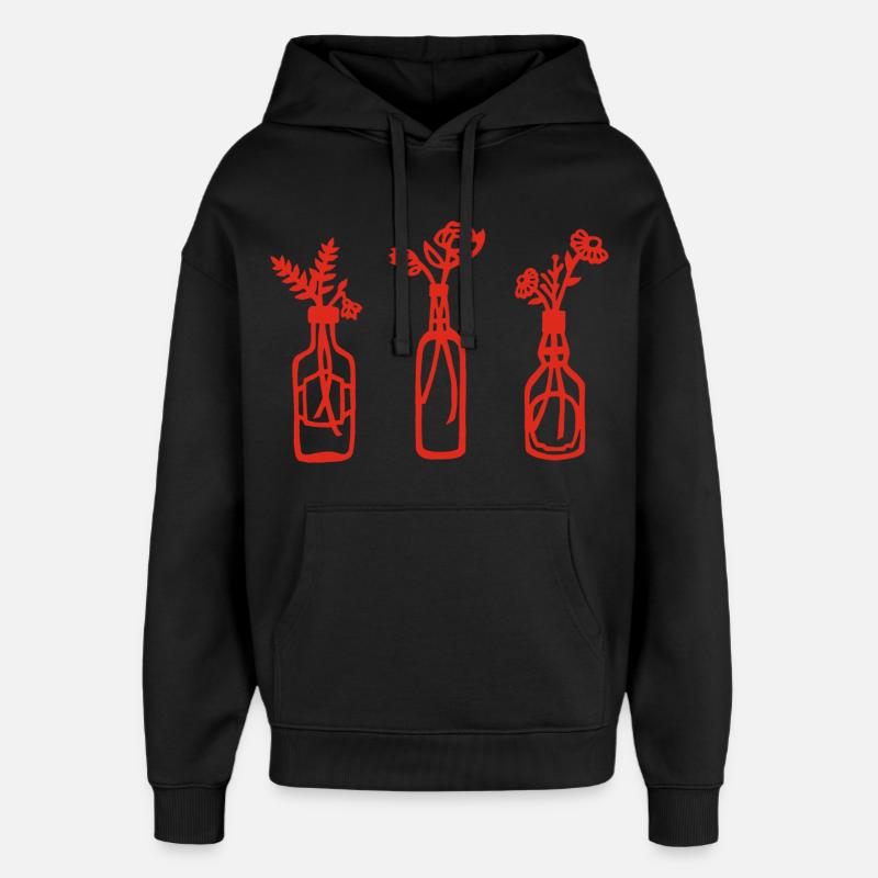 La nature en bouteille (rouge) - Sweat à capuche unisexe Stanley/Stella Oversized - noir