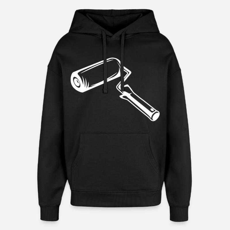 Dessin au rouleau de peinture - Sweat à capuche unisexe Stanley/Stella Oversized - noir