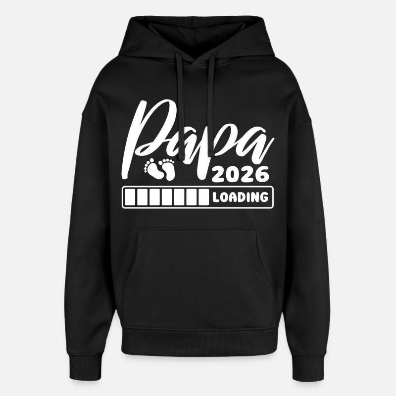 Papa 2026 loading - Schwangerschaft - Geschenk - Oversized Unisex Hoodie von Stanley/Stella - Schwarz