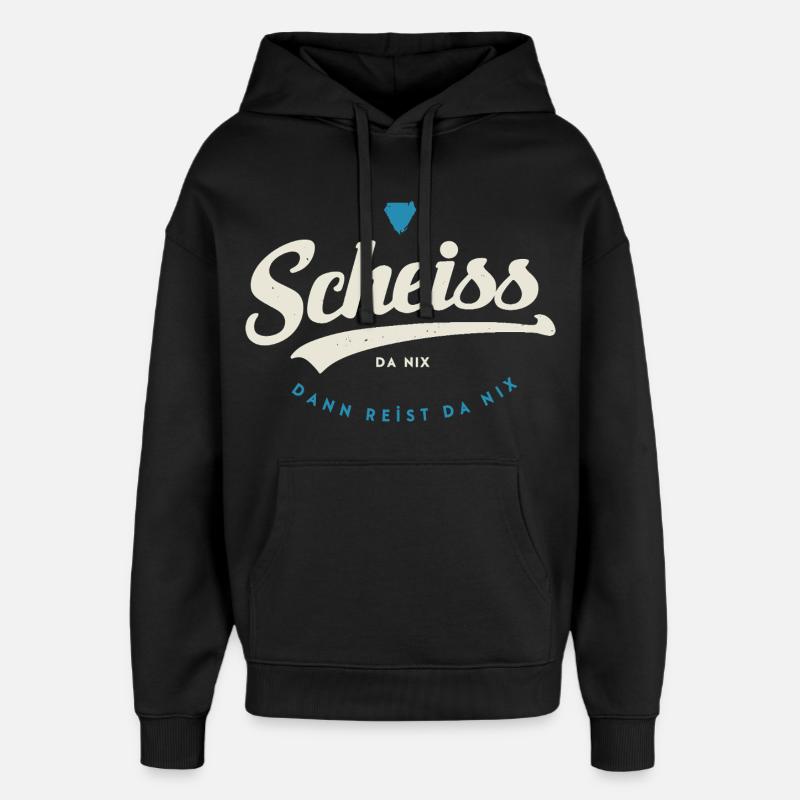 Scheiss da nix - Sweat à capuche unisexe Stanley/Stella Oversized - noir