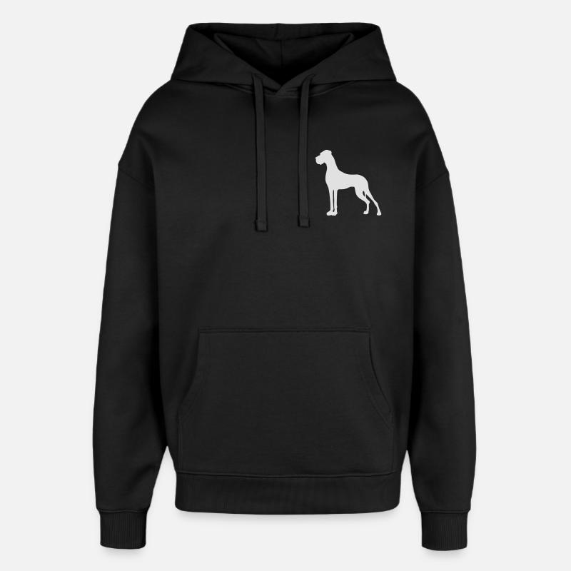 Silhouette élancée de dogues allemands - Sweat à capuche unisexe Stanley/Stella Oversized - noir