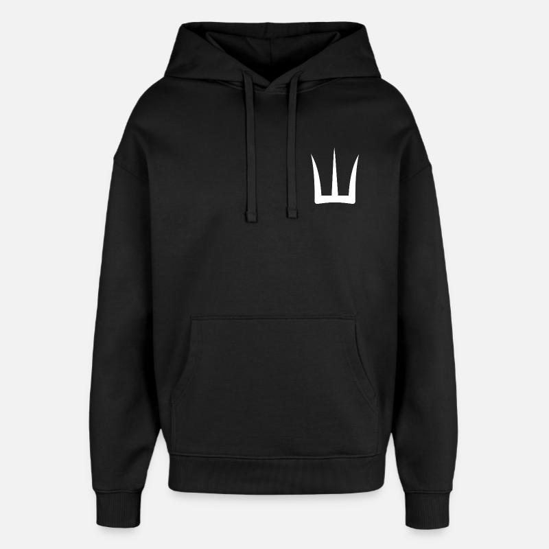 Trident Blanc - Sweat à capuche unisexe Stanley/Stella Oversized - noir