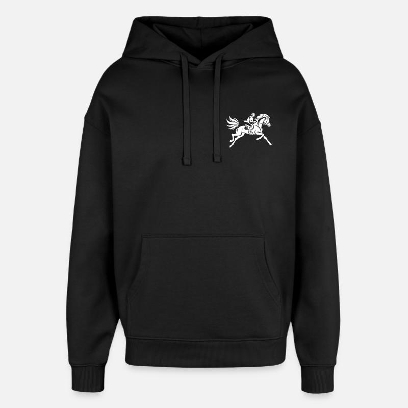 Cavalier et cheval - Sweat à capuche unisexe Stanley/Stella Oversized - noir