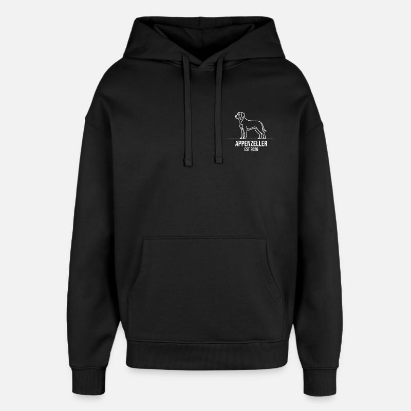 Art linéaire d’Appenzell 2026 - Sweat à capuche unisexe Stanley/Stella Oversized - noir