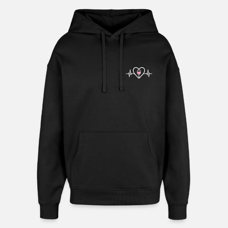 Cœur + Vin Rosé – Passion Rosé - Sweat à capuche unisexe Stanley/Stella Oversized - noir