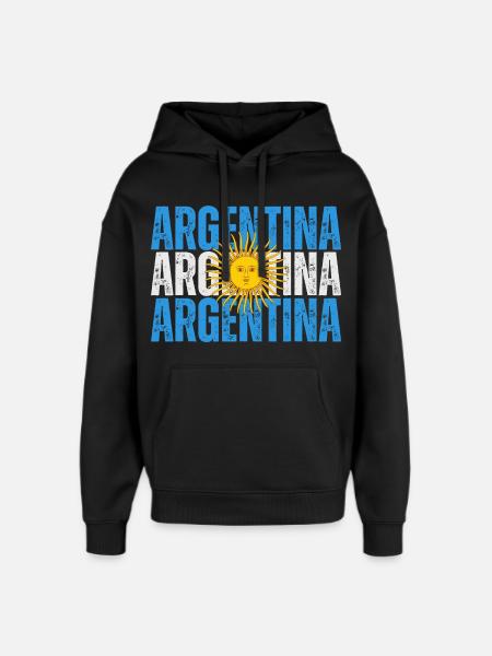 Flag of Argentina, Argentine pride - Oversized Unisex Hoodie by Stanley/Stella - black