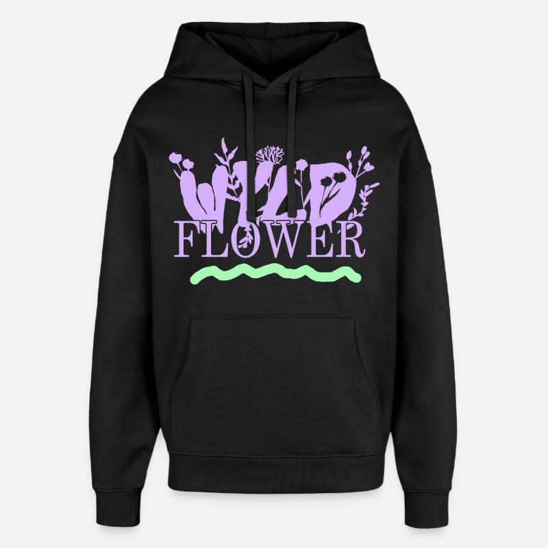 Wyld Flower – Boho Vibes - Sweat à capuche unisexe Stanley/Stella Oversized - noir