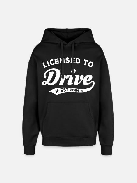 License to Drive 2026 - Driving Permit - Oversized Unisex Hoodie by Stanley/Stella - black
