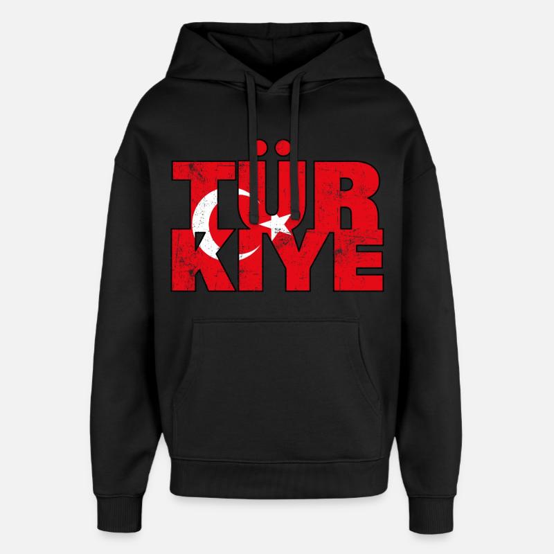 Turquie - Sweat à capuche unisexe Stanley/Stella Oversized - noir