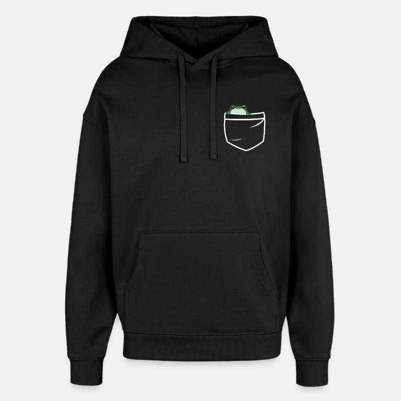 Poches grenouille - Sweat à capuche unisexe Stanley/Stella Oversized - noir