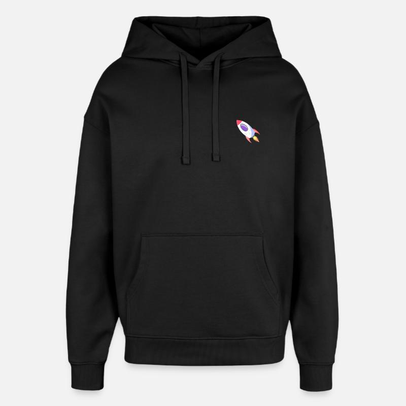 Space Rocket Pop Comic - Oversized Unisex Hoodie by Stanley/Stella - black