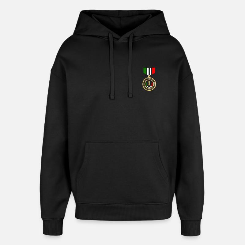 ITALIA DRAPEAU - Sweat à capuche unisexe Stanley/Stella Oversized - noir