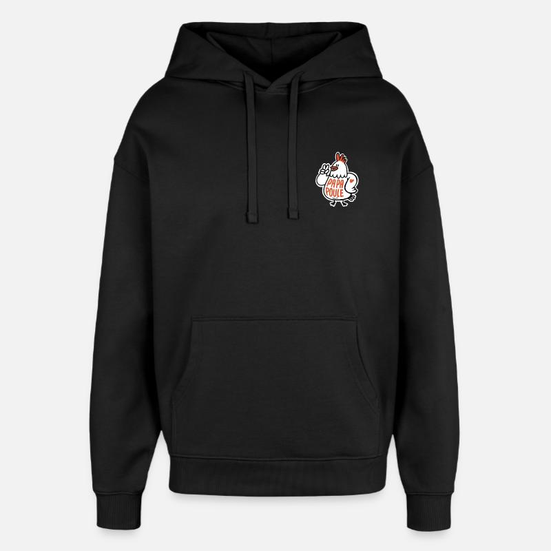 Papa Poule - Sweat à capuche unisexe Stanley/Stella Oversized - noir