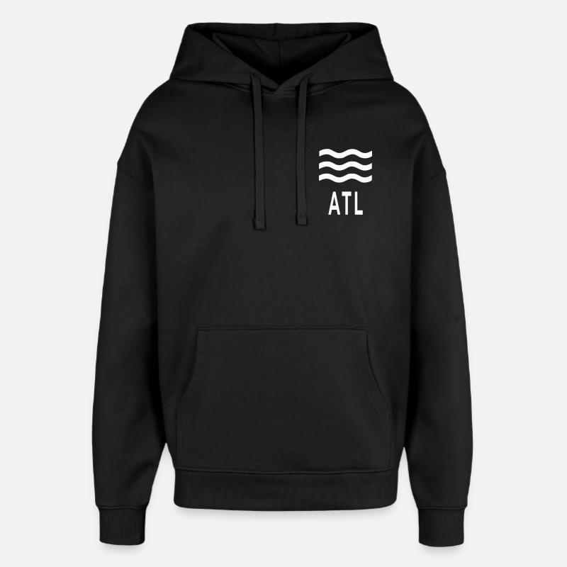ATL Waves Graphic Tee - Sweat à capuche unisexe Stanley/Stella Oversized - noir
