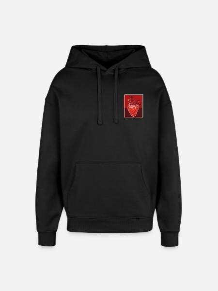 Heart Strawberry Fusion - Oversized Unisex Hoodie by Stanley/Stella - black
