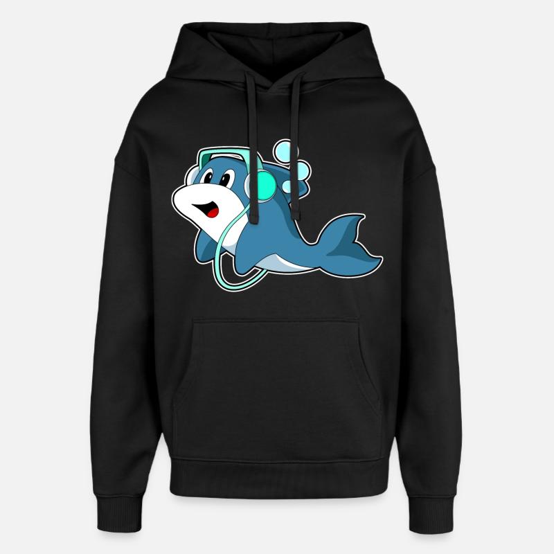 Musique casque Delfin - Sweat à capuche unisexe Stanley/Stella Oversized - noir