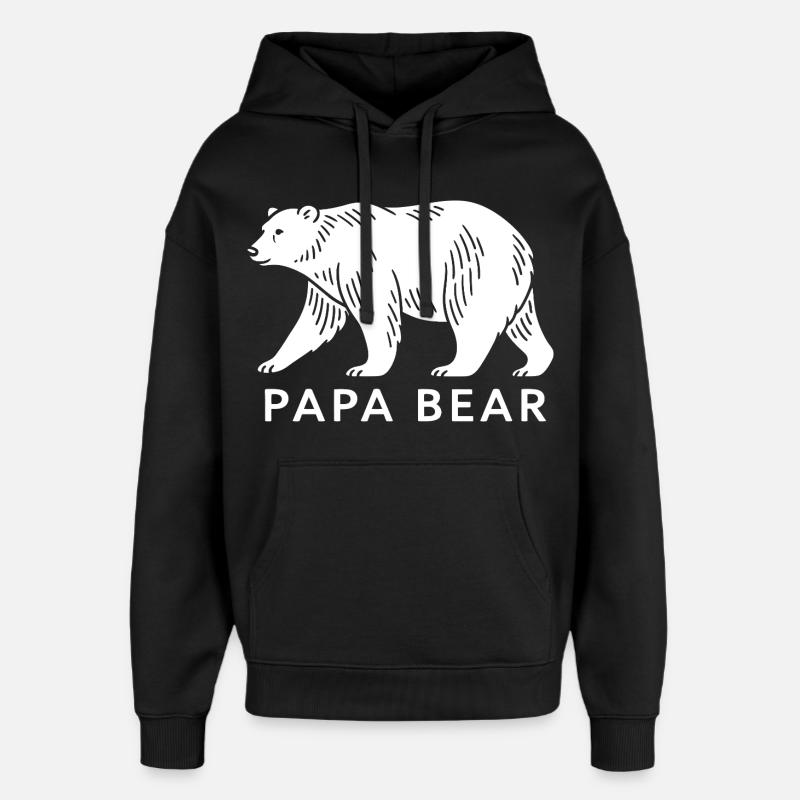 Papa Bear - Oversized Unisex Hoodie von Stanley/Stella - Schwarz