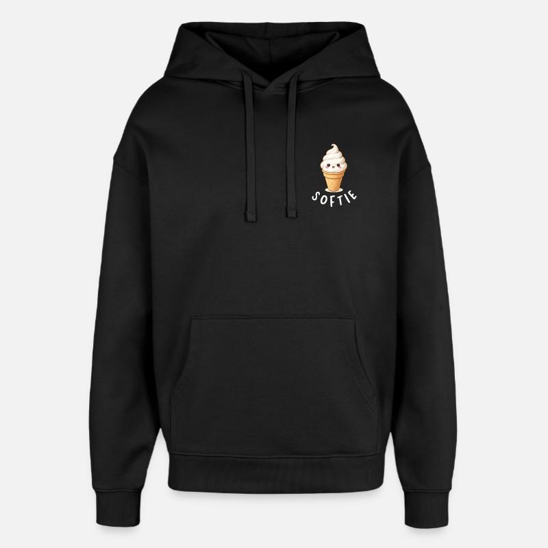 Softie. Softeis Liebe Eiscreme Statement - Oversized Unisex Hoodie by Stanley/Stella - black