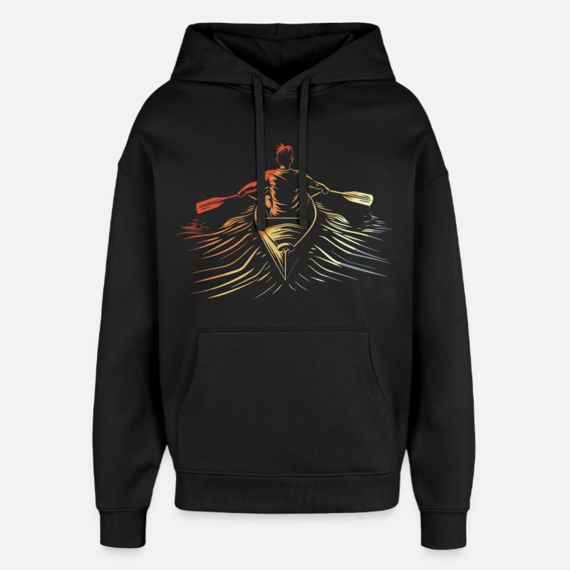 Dessin d’aviron des années 90 - Sweat à capuche unisexe Stanley/Stella Oversized - noir