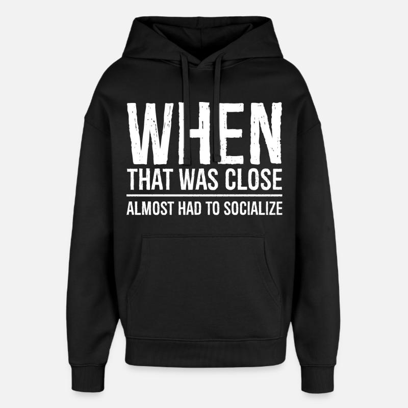 Als das knapp war - Oversized Unisex Hoodie von Stanley/Stella - Schwarz