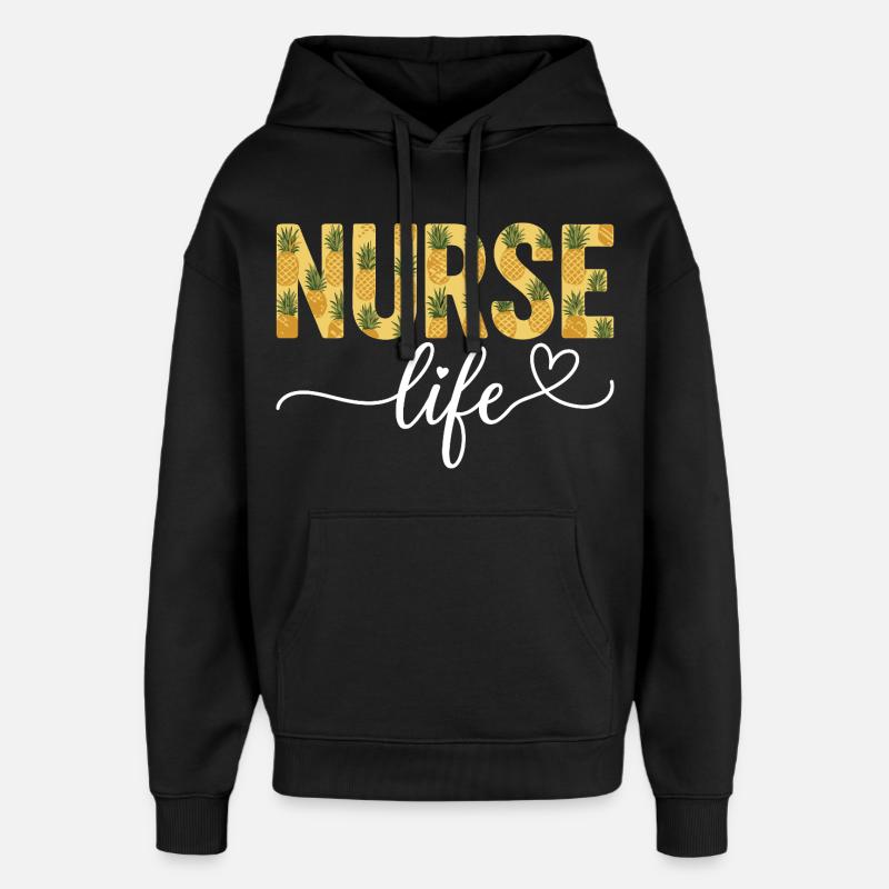 Infirmière, Vie d’infirmière - Sweat à capuche unisexe Stanley/Stella Oversized - noir